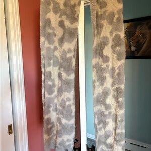 Express Gray Faux Fur Scarf